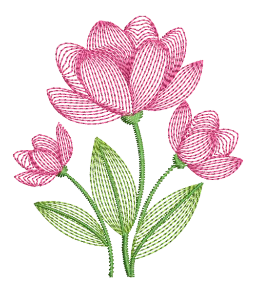 Matriz de Bordado Tulipa Rosa